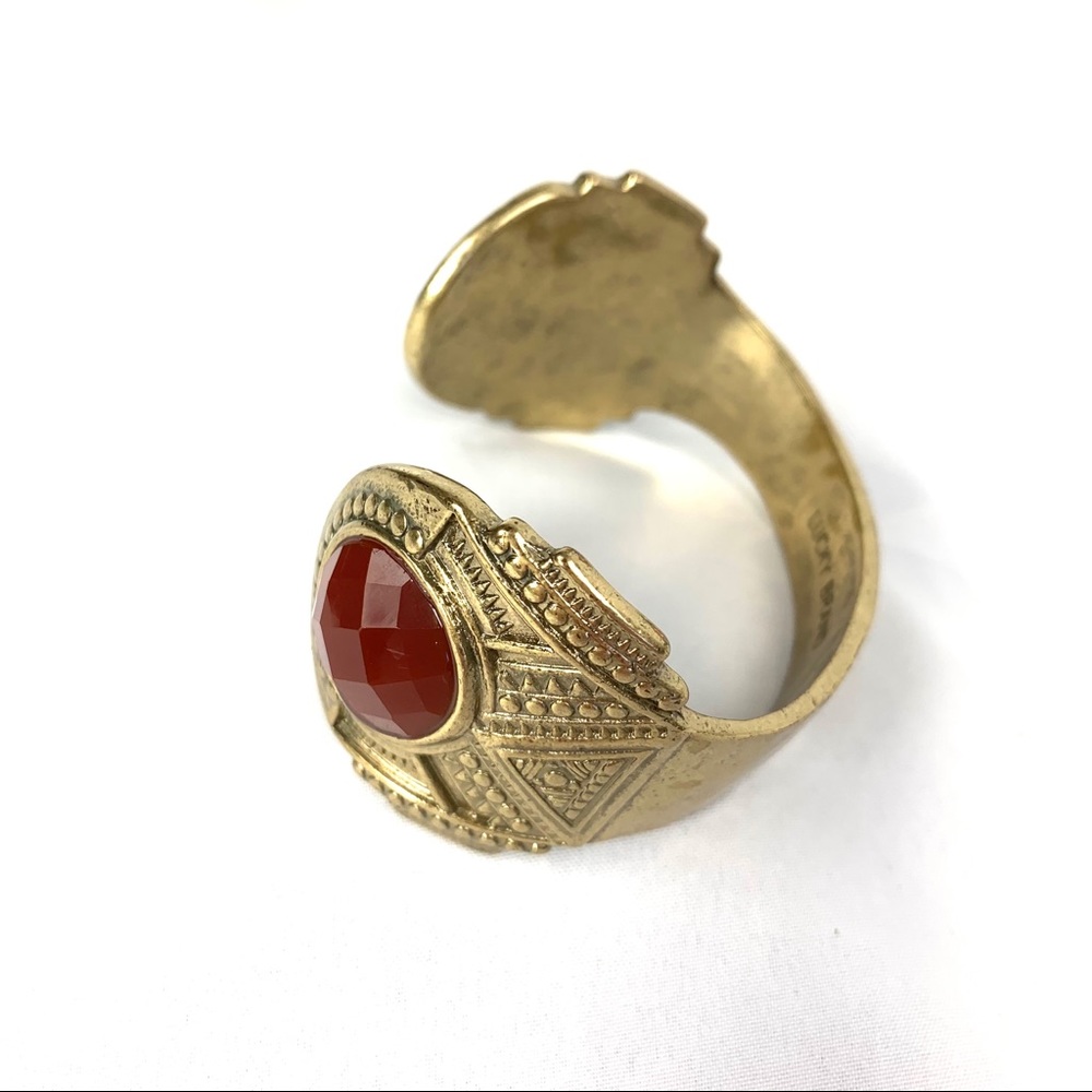 Lucky Brand · Gold-tone Red Stone Open Cuff